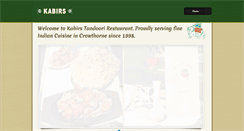 Desktop Screenshot of kabirsrestaurant.com